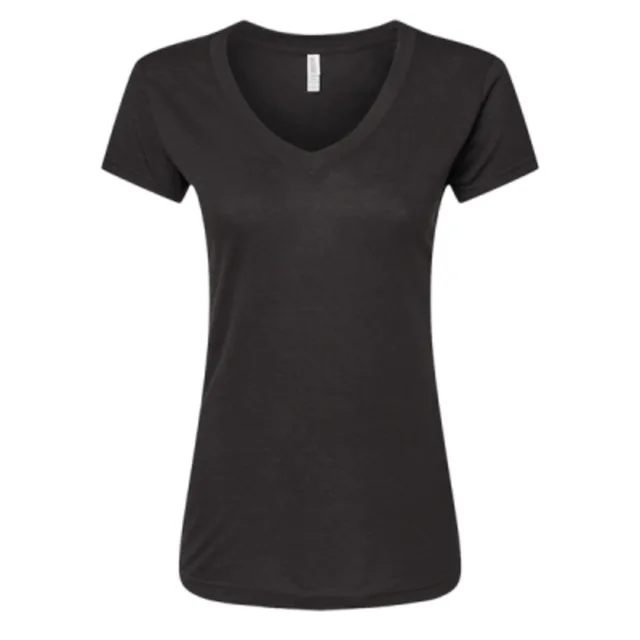 M&O Women's Deluxe Blend V-Neck T-Shirt (3542) — custom decorated by Black Sheep Designs