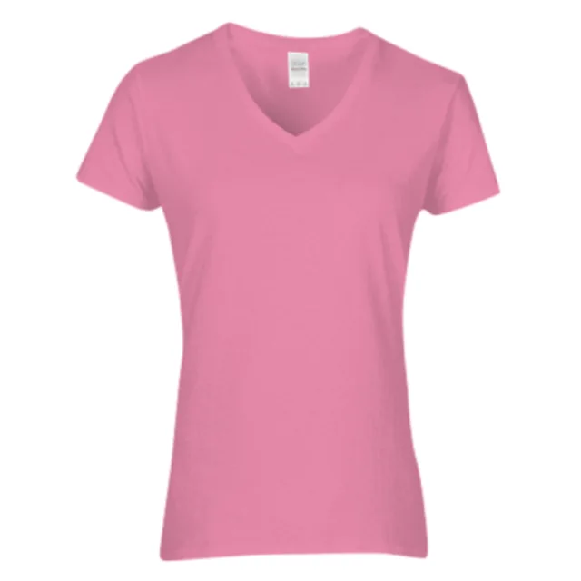 Gildan Women's Heavy Cotton™ V-Neck T-Shirt (5V00L) — custom decorated by Black Sheep Designs
