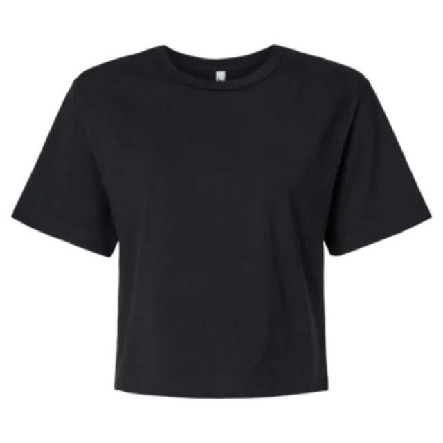 American Apparel Women's Fine Jersey Boxy Tee (102) — custom decorated by Black Sheep Designs
